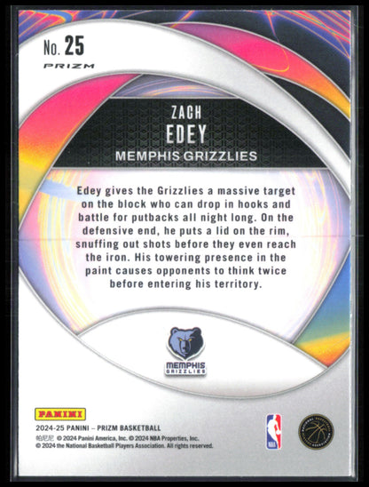Zach Edey RC Green Prizm