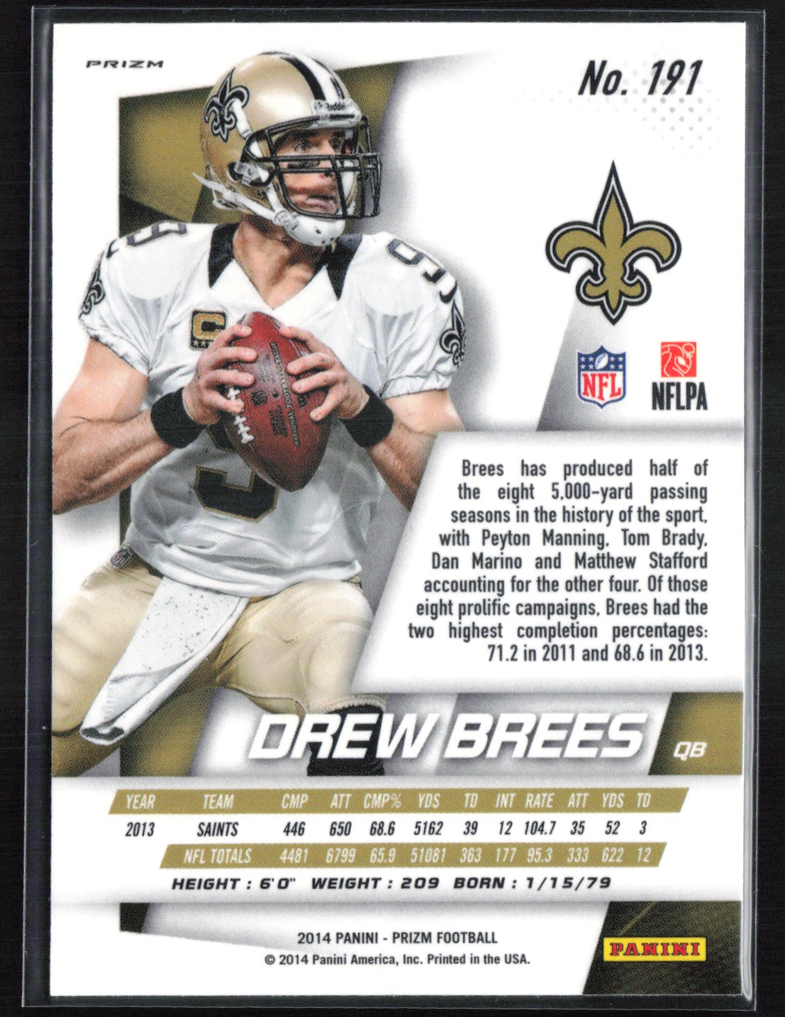 Drew Brees Panini Logo Parallel 2014 Prizm