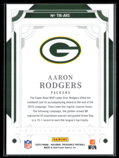 Aaron Rodgers /99 Treasured Moments 2025 National Treasures