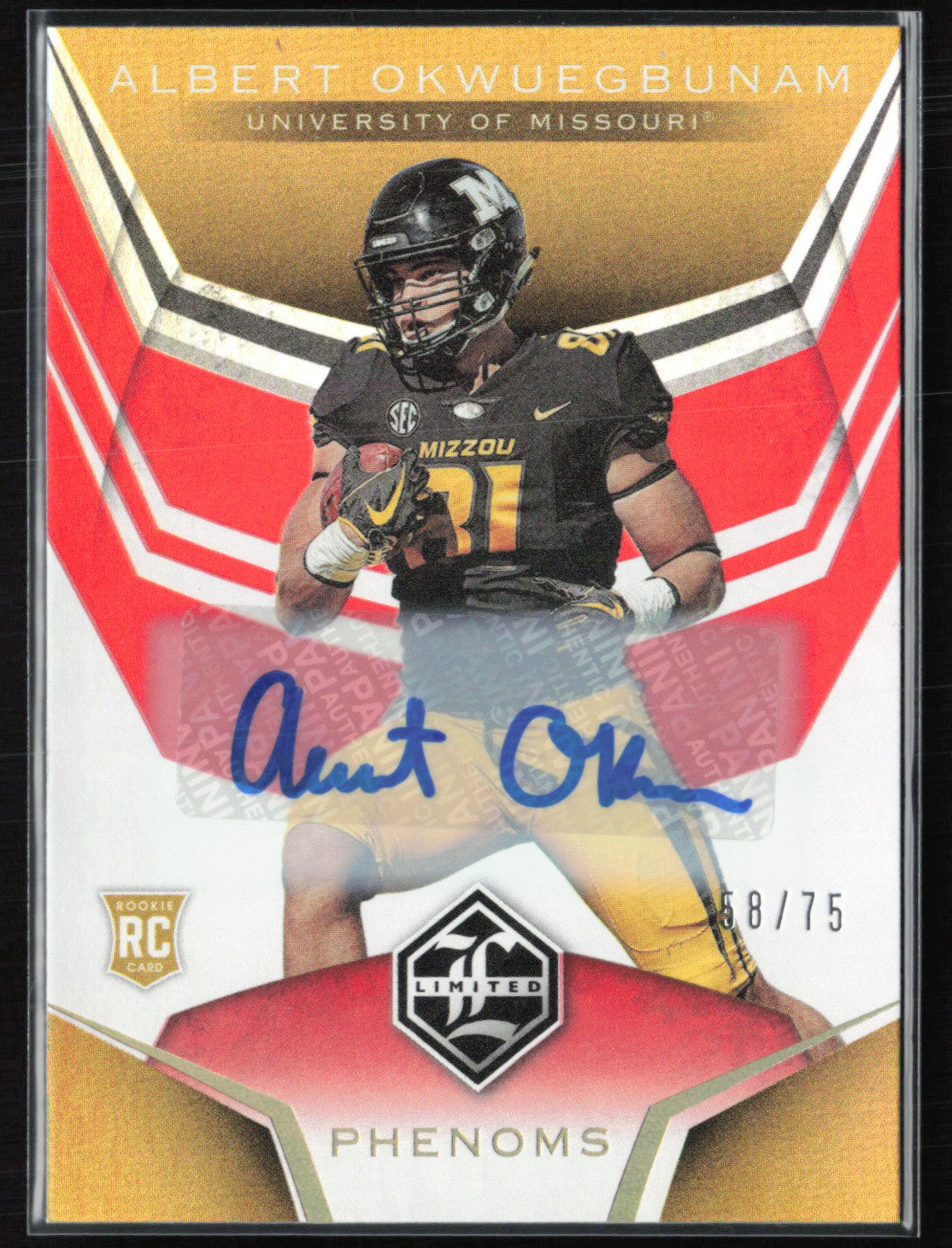 Albert Okwuegbunam RC Auto /75 2020 Draft Picks LImited