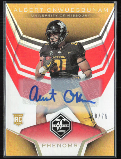 Albert Okwuegbunam RC Auto /75 2020 Draft Picks LImited
