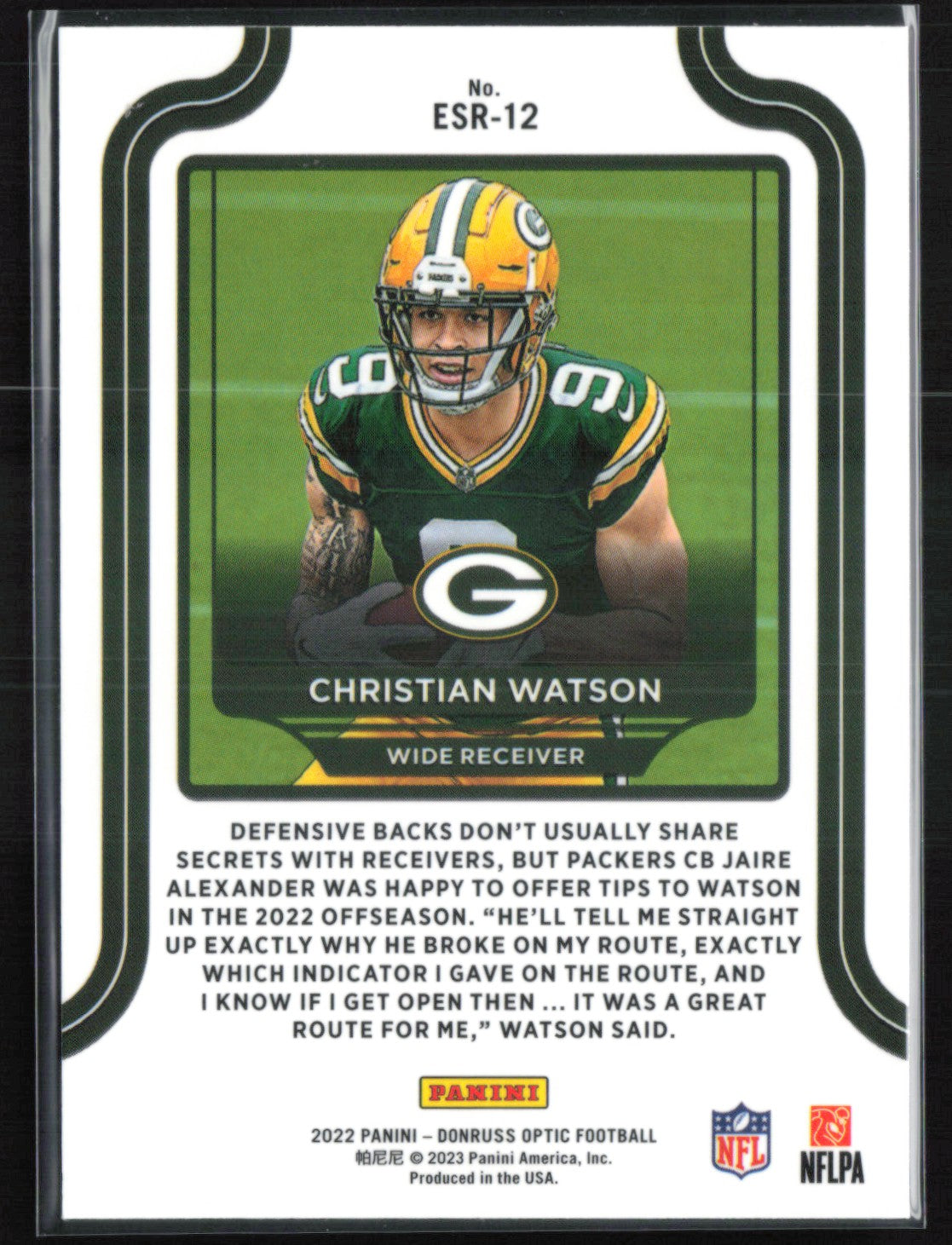 Christian Watson RC Elite Series Rookies