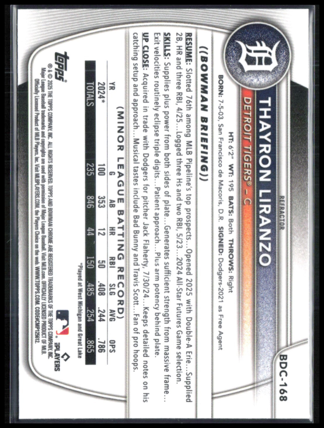 Thayron Liranzo Prospect Refractor