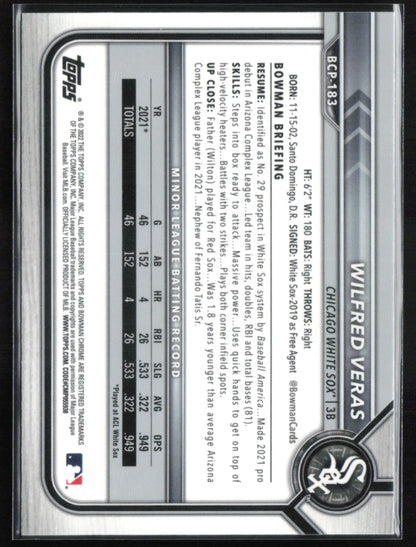 Wilfred Veras 1st Bowman Mojo