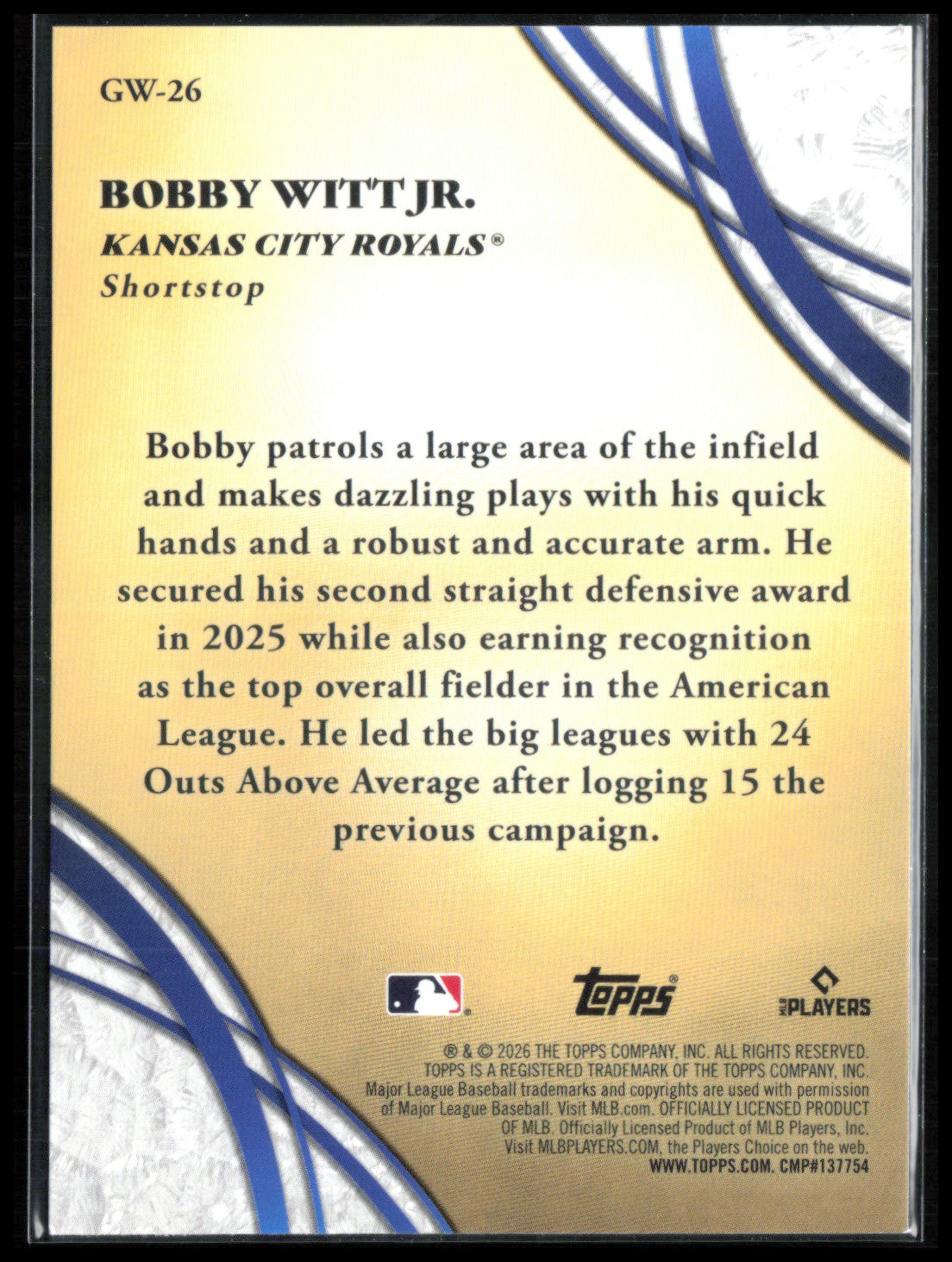 Bobby Witt Jr Glove Work