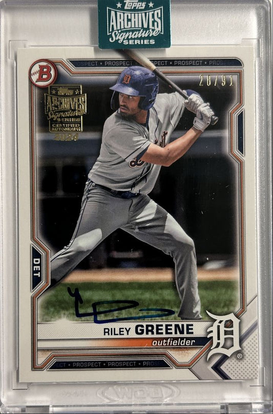 Riley Greene Auto /91 Topps Archives Signatures