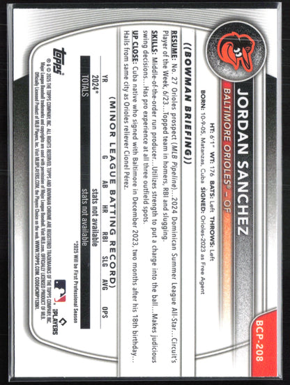 Jordan Sanchez 1st Bowman Lazer