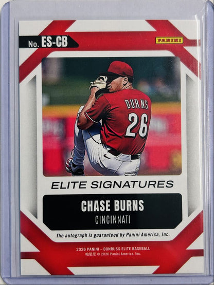 Chase Burns Auto /99 Elite Signatures Blue 2026 Donruss Elite