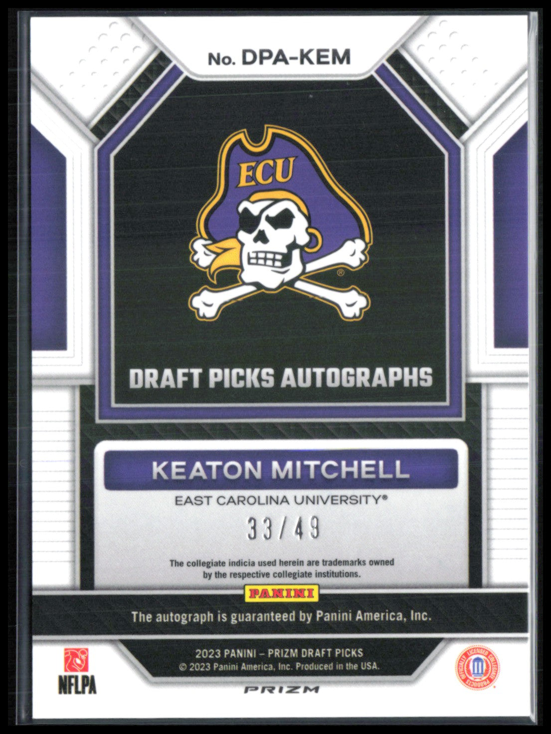 Keaton Mitchell Auto /49 Orange Pulsar