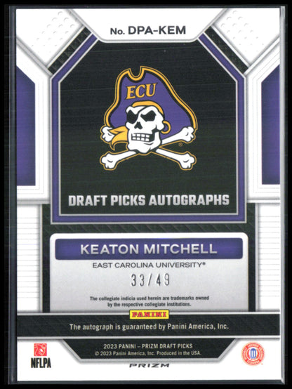 Keaton Mitchell Auto /49 Orange Pulsar