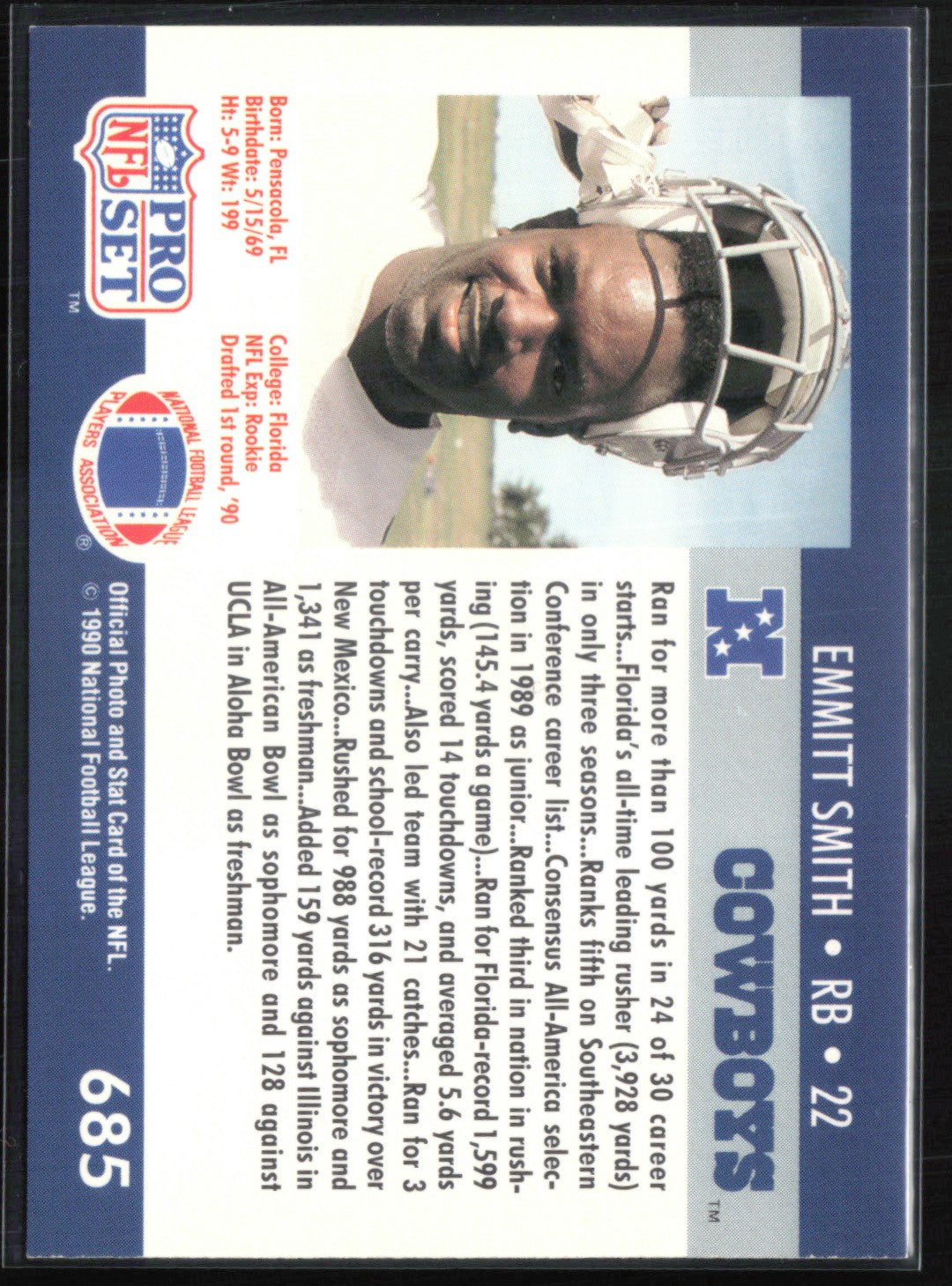 Emmitt Smith 1990 Pro Set