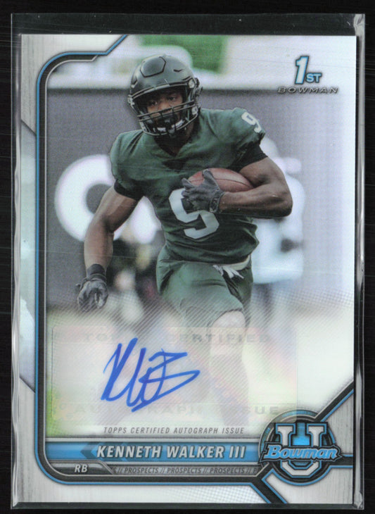 Kenneth Walker III 1st Bowman Auto Refractor 2021-22 Bowman U