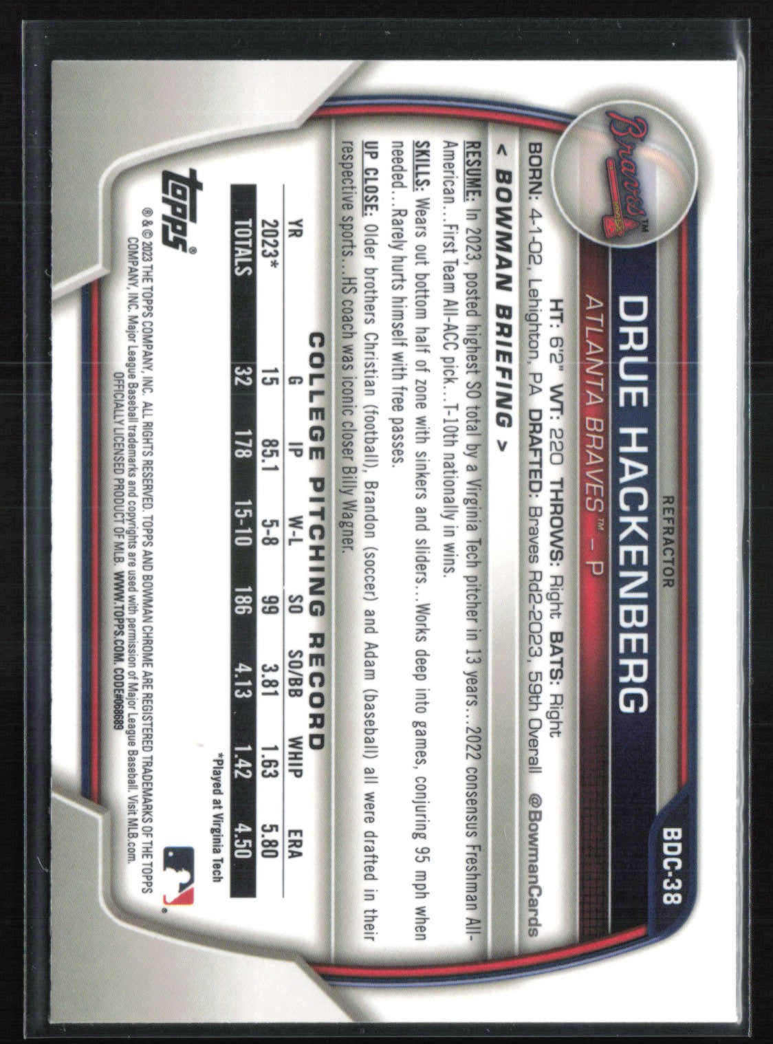 Drue Hackenberg 1st Bowman Refractor