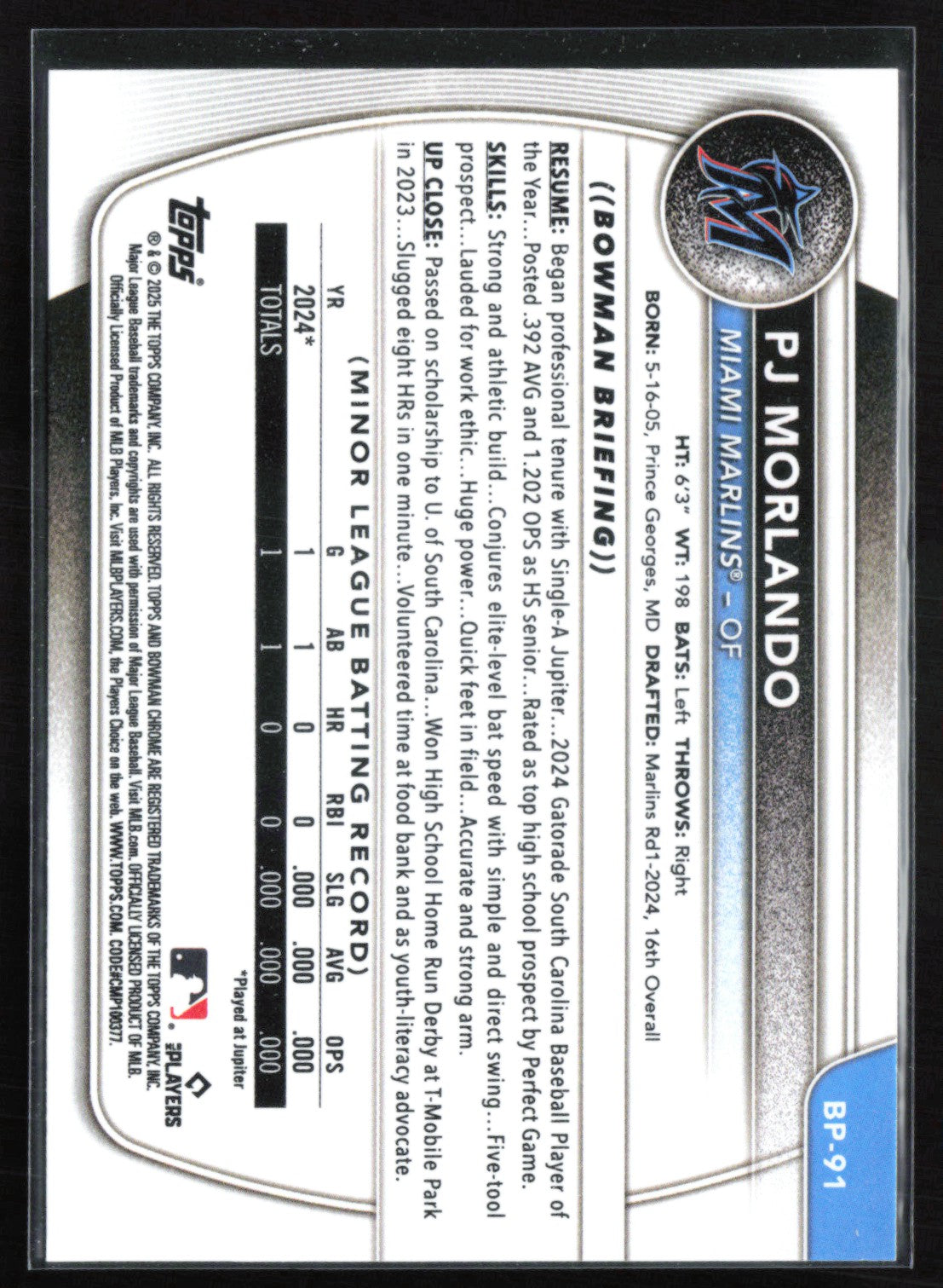 PJ Morlando 1st Bowman