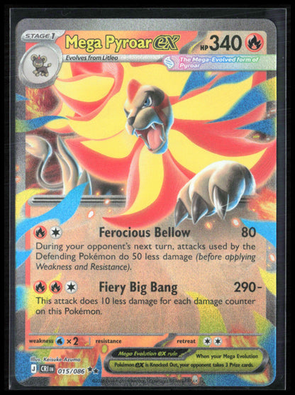 Mega Pyroar ex - 015/086 Double Rare Chaos Rising