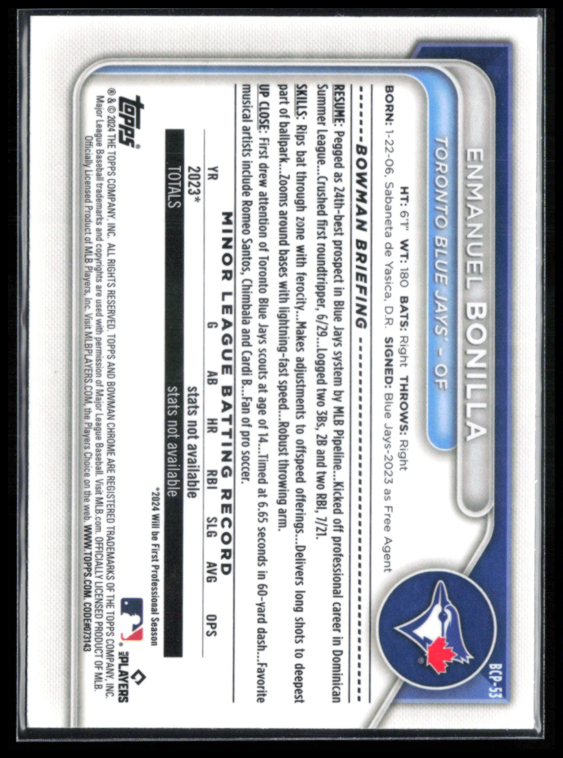 Enmanuel Bonilla Prospect