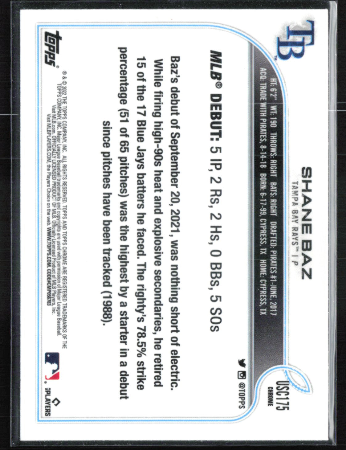 Shane Baz RC Purple Refractor