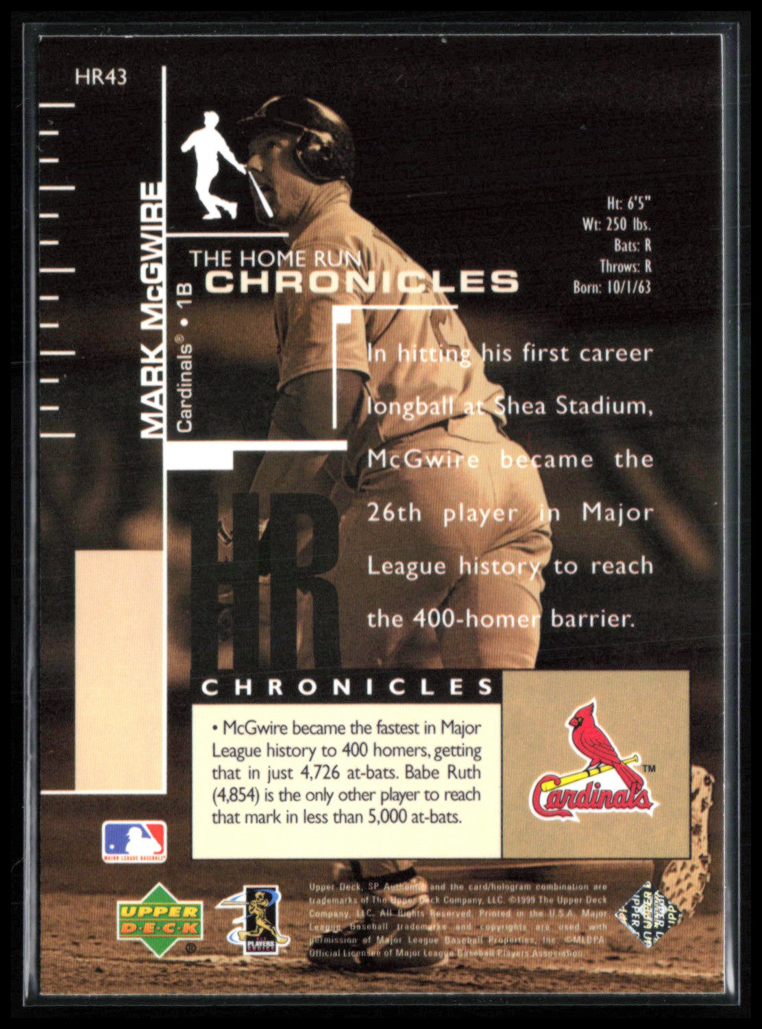 Mark McGwire 1999 SP Authentic