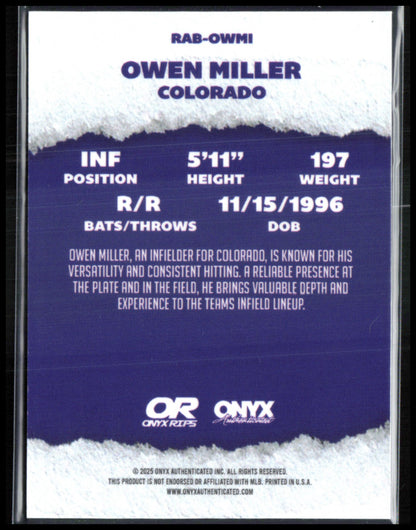 Owen Miller Auto Onyx Rips