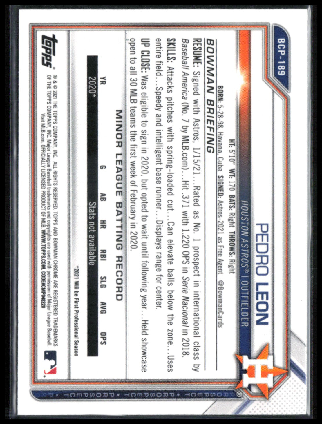 Pedro Leon 1st Bowman Mojo