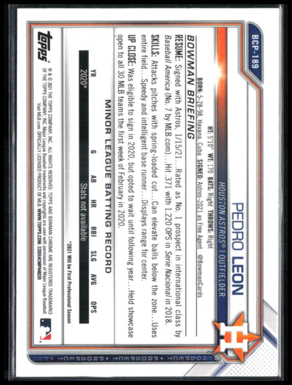Pedro Leon 1st Bowman Mojo