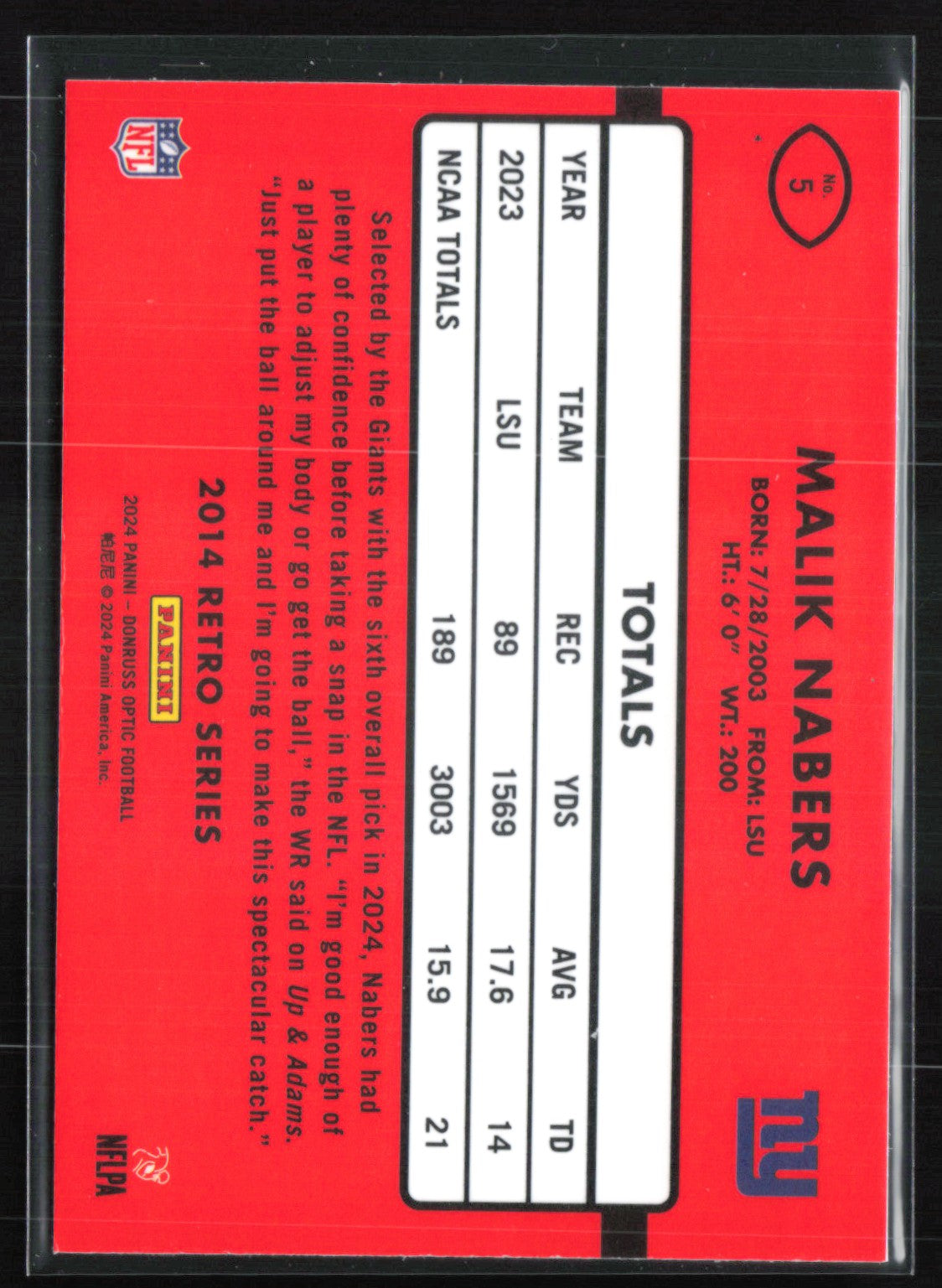 Malik Nabers RC Retro