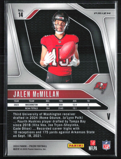 Jalen McMillan RC Silver Prizm Variation