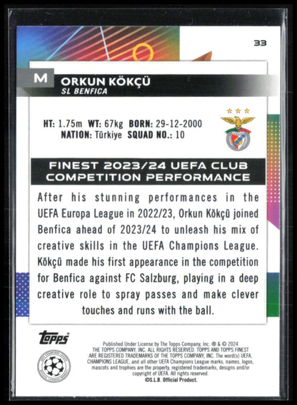 Orkun Kökçü /275 2024 Topps Finest