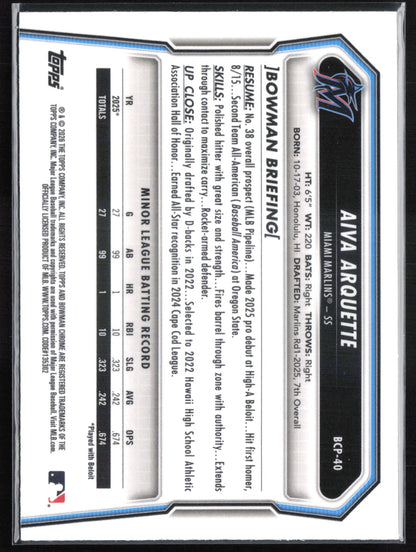 Aiva Arquette 1st Bowman Reptilian Refrator