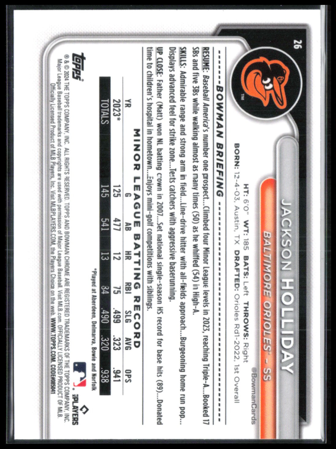 Jackson Holliday RC