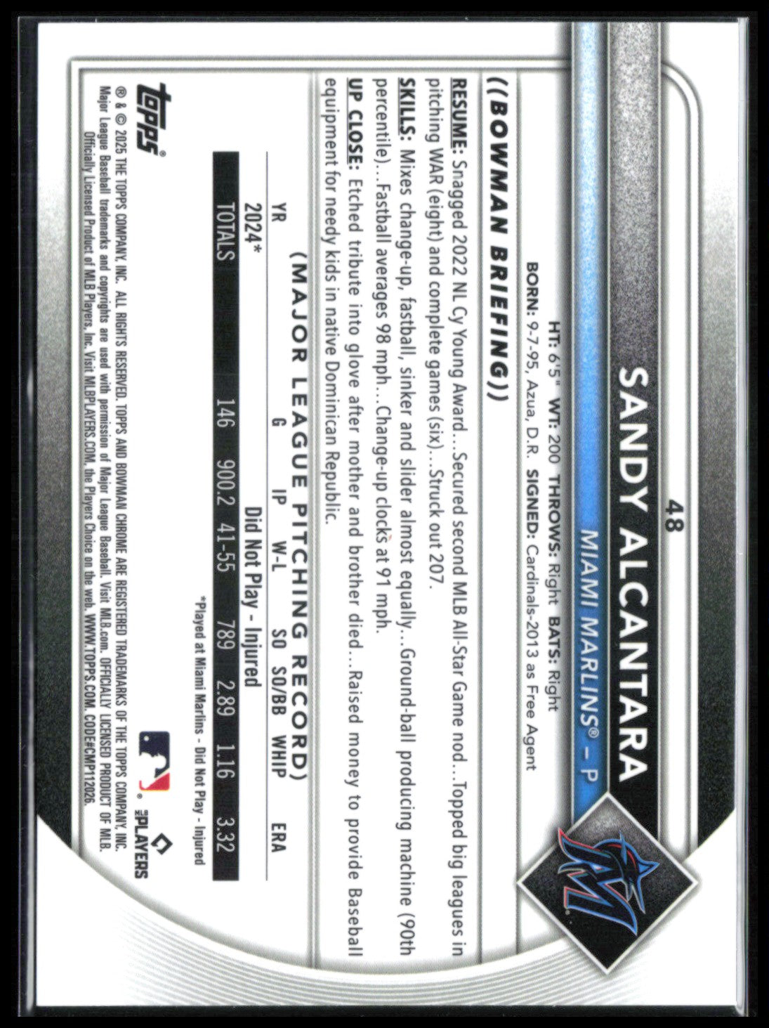 Sandy Alcantara Purple Geometric /250