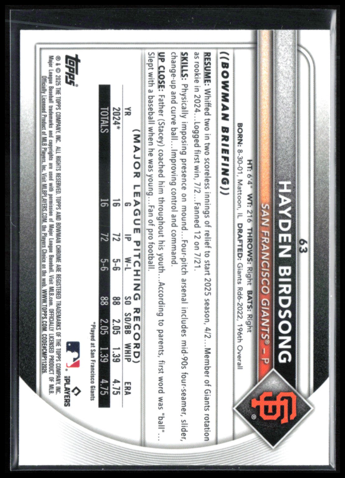 Hayden Birdsong RC Blue Refractor /150