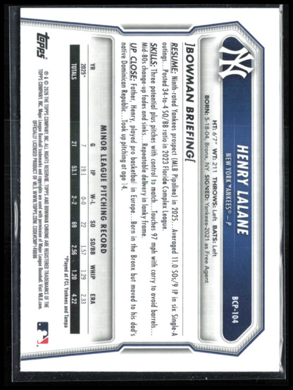 Henry Lalane 1st Bowman Mojo