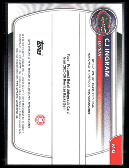 CJ Ingram 1st Bowman Auto Blue /150