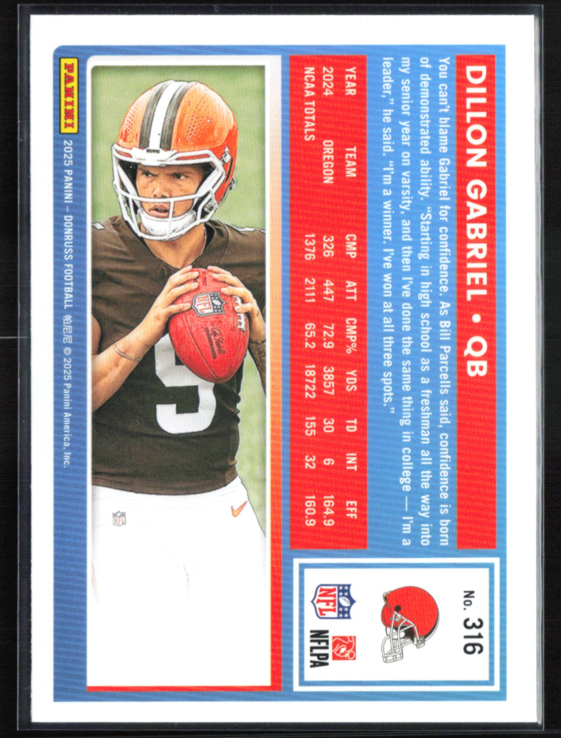 Dillon Gabriel RC Green Press Proof