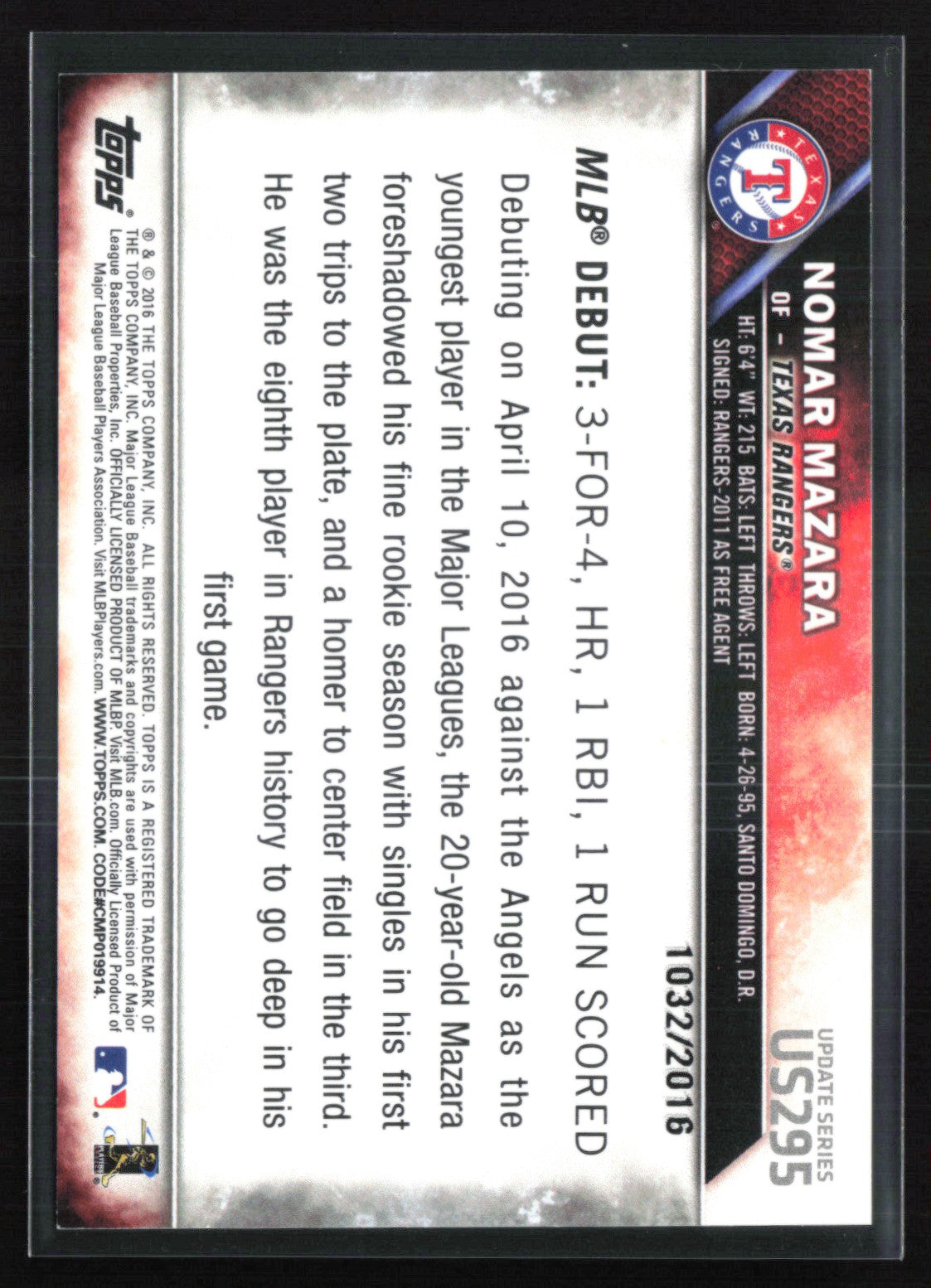 Nomar Mazara RC /2016