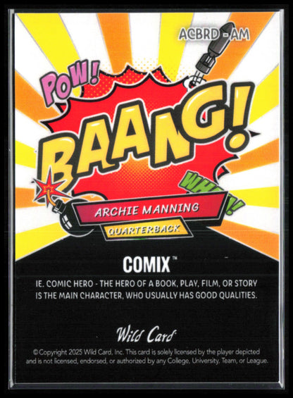 Archie Manning /10 2025 Wild Card Comix