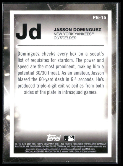 Jasson Dominguez Purple /250 Prospects 2021 Bowman Platinum