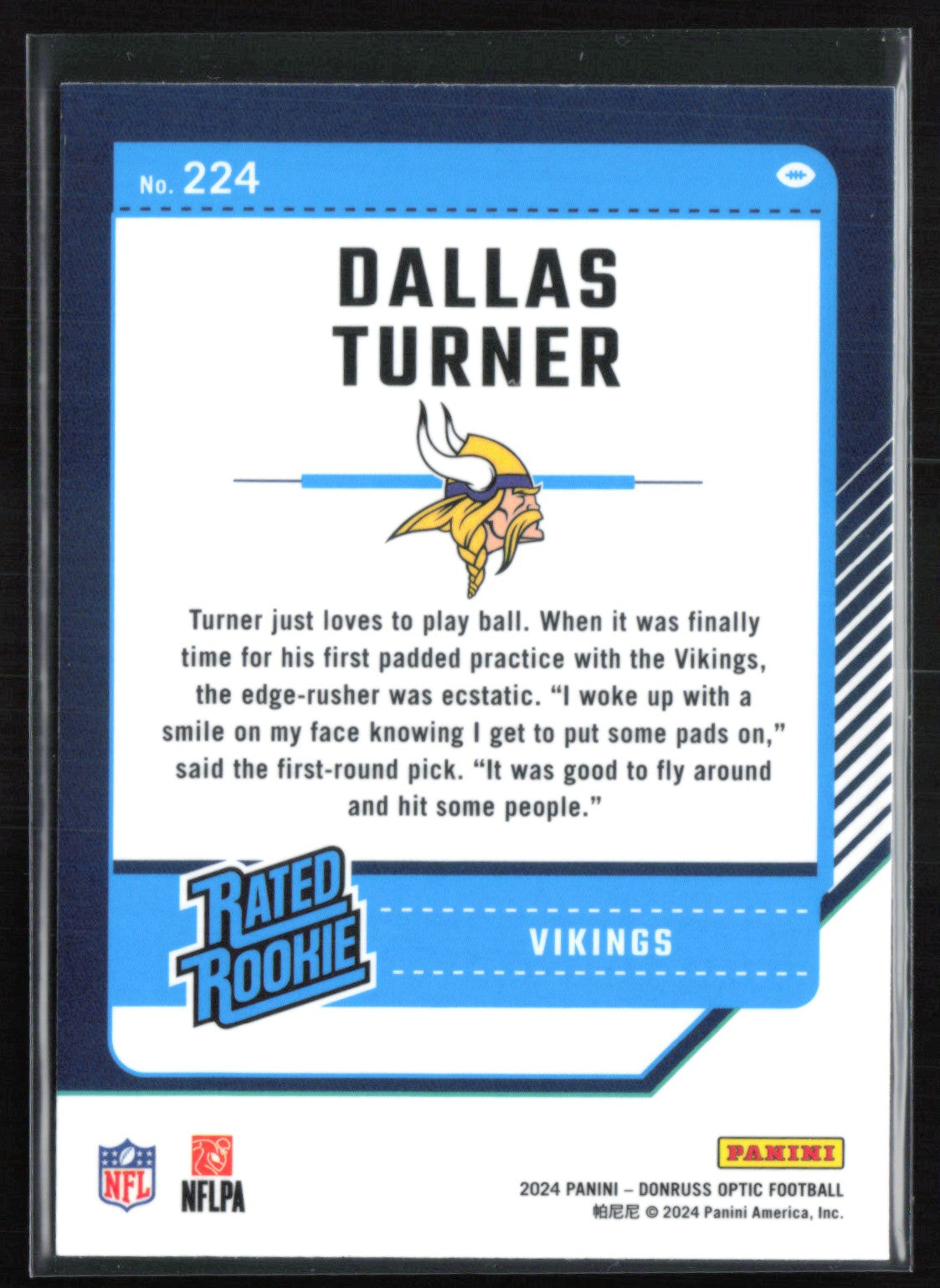 Dallas Turner RC Optic Rated Rookie