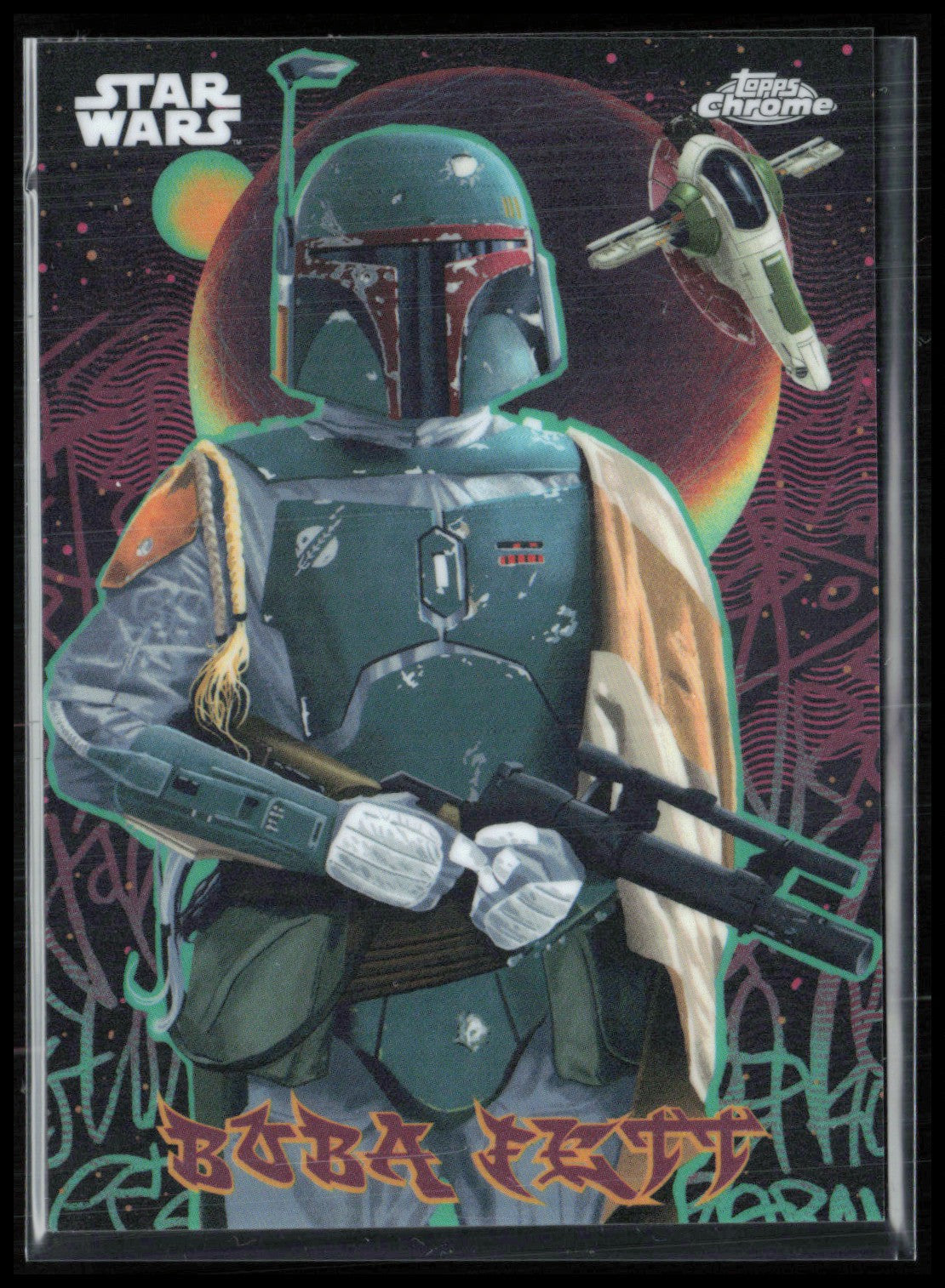 Boba Fett Galactic Graffiti 2025 Star Wars Topps Chrome GG-4
