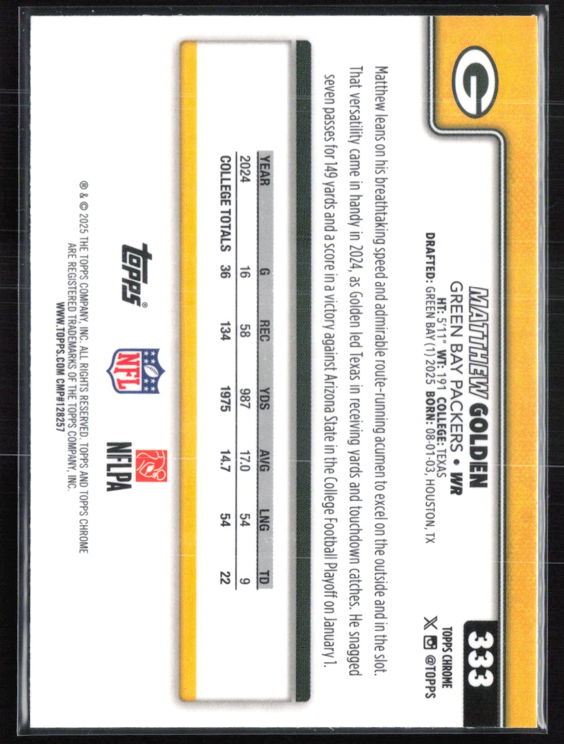 Matthew Golden RC