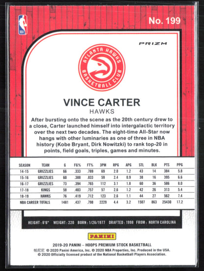 Vince Carter Blue Ice 2019-20 Hoops Premium