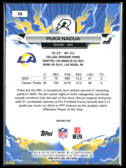 Puka Nacua Refractor 2026 Topps Resurgence