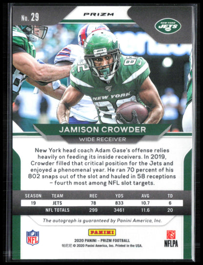 Jamison Crowder Silver Auto