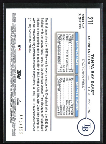 Tampa Bay Rays Green Foil /499