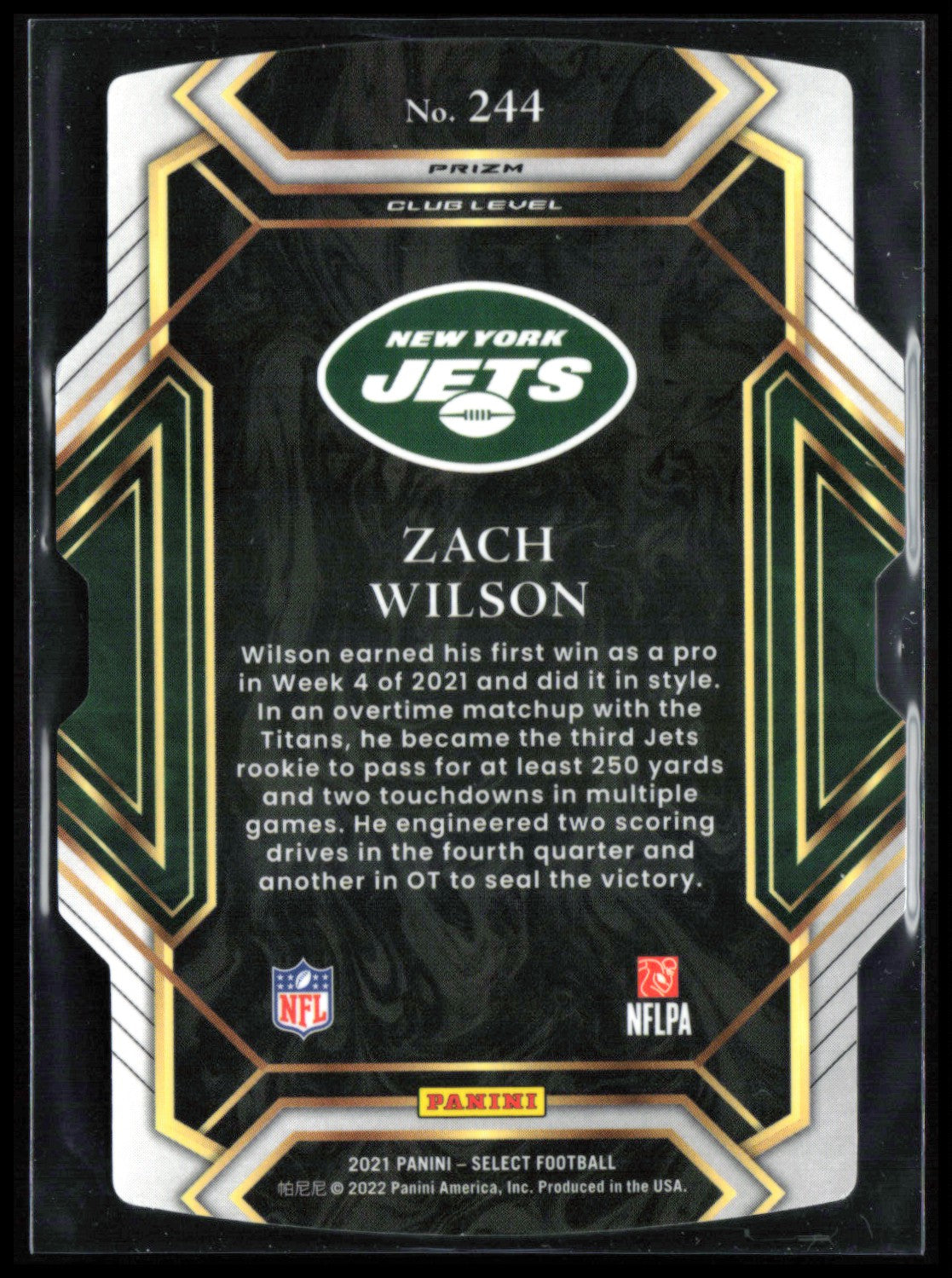 Zach Wilson RC Silver Die-Cut