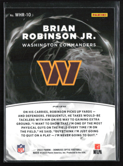 Brian Robinson Jr. RC White-Hot Rookies Holo