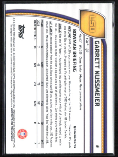 Garrett Nussmeier 1st Bowman