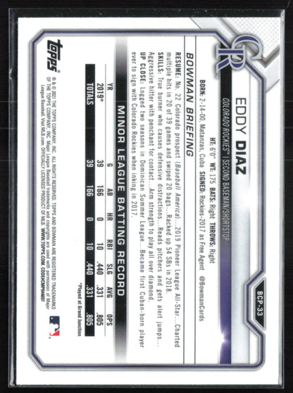 Eddy Diaz 1st Bowman