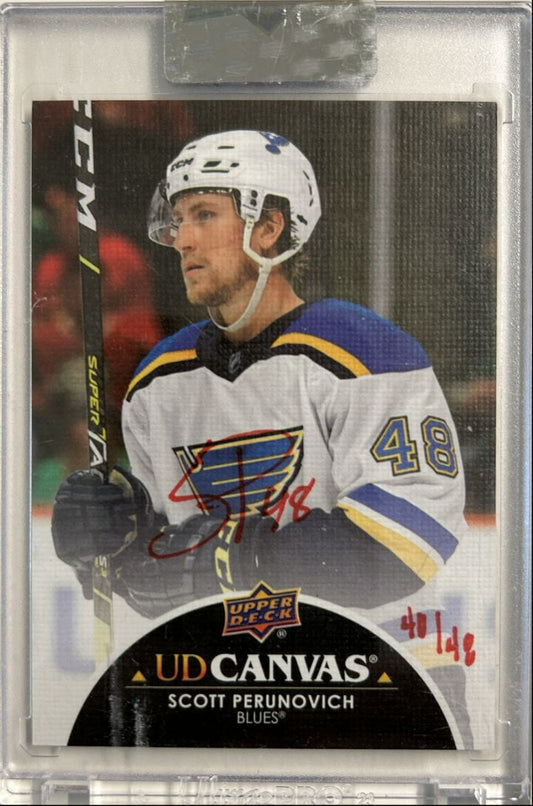 Scott Perunovich Auto /48 UD Canvas
